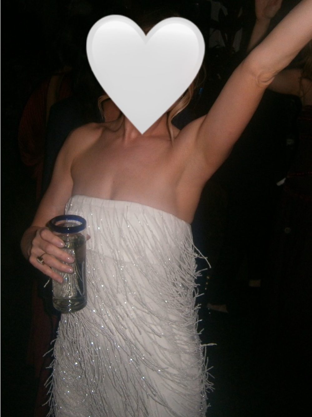 Baobab Collection Strapless White Feather Column Dress - Picture 4 of 10